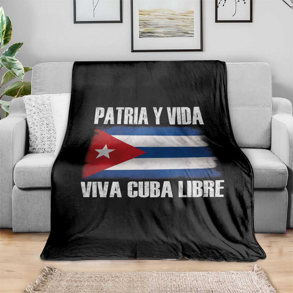Patria y Vida Cuba Libre Throw Blanket Freedom Patriotic Cuban Flag TS11 Print Your Wear