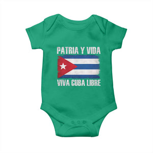 Patria y Vida Cuba Libre Baby Onesie Freedom Patriotic Cuban Flag TS11 Irish Green Print Your Wear