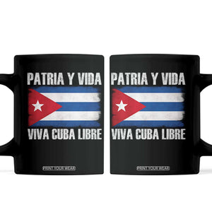 Patria y Vida Cuba Libre Coffee Mug Freedom Patriotic Cuban Flag TS11 Black Print Your Wear