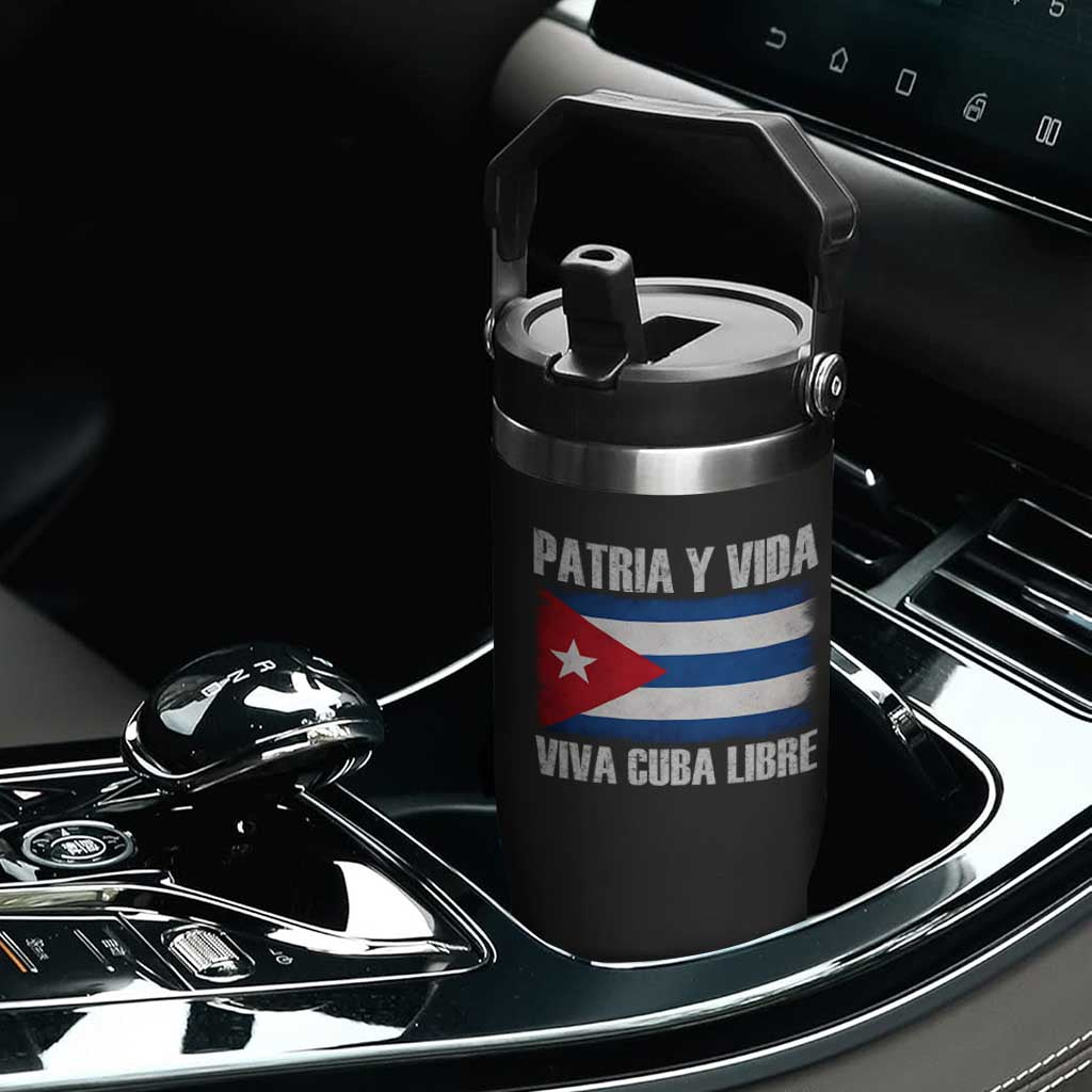 Patria y Vida Cuba Libre Flip Straw Tumbler Freedom Patriotic Cuban Flag TS11 Print Your Wear