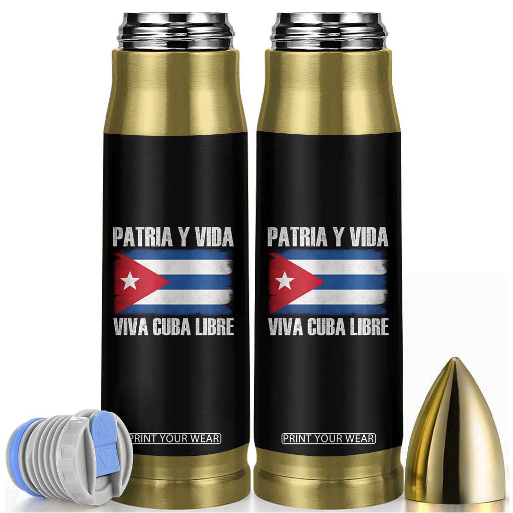 Patria y Vida Cuba Libre Bullet Tumbler Freedom Patriotic Cuban Flag TS11 Black Print Your Wear