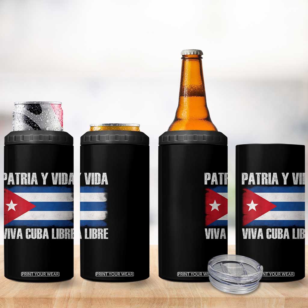 Patria y Vida Cuba Libre 4 in 1 Can Cooler Tumbler Freedom Patriotic Cuban Flag TS11 Print Your Wear