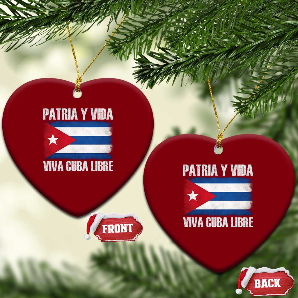 Patria y Vida Cuba Libre Ceramic Ornament Freedom Patriotic Cuban Flag TS11 Print Your Wear