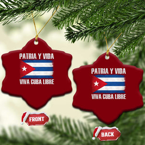 Patria y Vida Cuba Libre Ceramic Ornament Freedom Patriotic Cuban Flag TS11 Print Your Wear