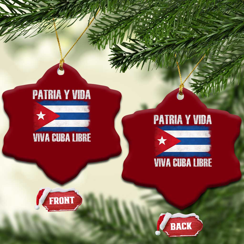 Patria y Vida Cuba Libre Ceramic Ornament Freedom Patriotic Cuban Flag TS11 Print Your Wear