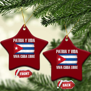 Patria y Vida Cuba Libre Ceramic Ornament Freedom Patriotic Cuban Flag TS11 Print Your Wear