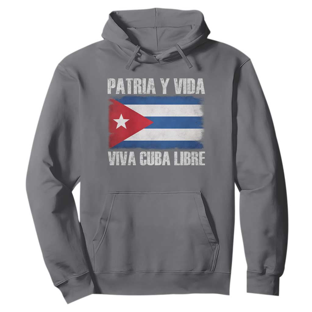 Patria y Vida Cuba Libre Hoodie Freedom Patriotic Cuban Flag TS11 Charcoal Print Your Wear