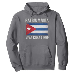Patria y Vida Cuba Libre Hoodie Freedom Patriotic Cuban Flag TS11 Charcoal Print Your Wear