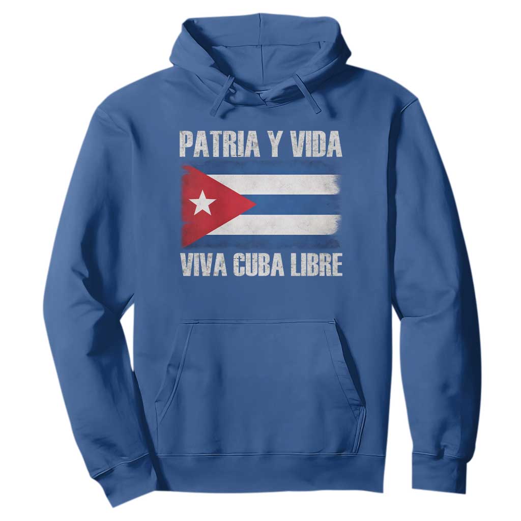 Patria y Vida Cuba Libre Hoodie Freedom Patriotic Cuban Flag TS11 Royal Blue Print Your Wear