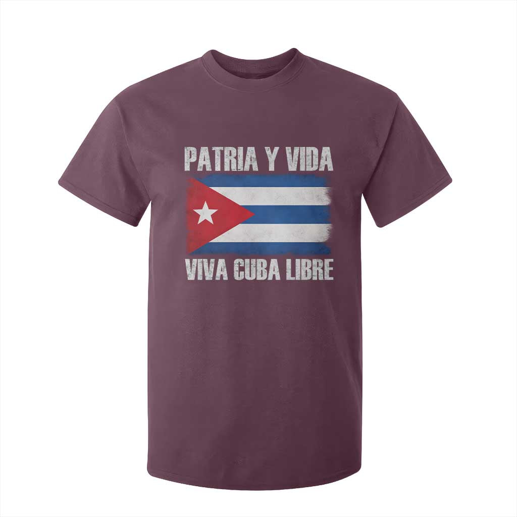Patria y Vida Cuba Libre T Shirt For Kid Freedom Patriotic Cuban Flag TS11 Maroon Print Your Wear