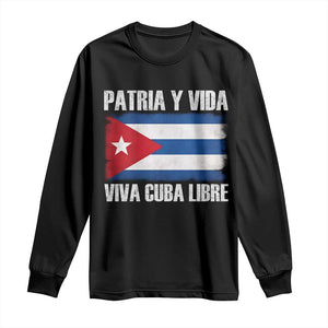 Patria y Vida Cuba Libre Long Sleeve Shirt Freedom Patriotic Cuban Flag TS11 Black Print Your Wear