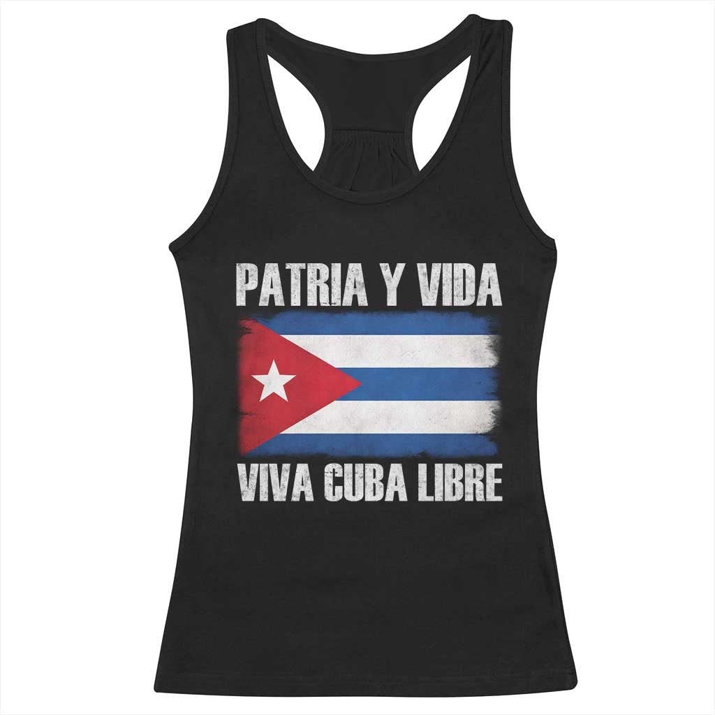 Patria y Vida Cuba Libre Racerback Tank Top Freedom Patriotic Cuban Flag TS11 Black Print Your Wear