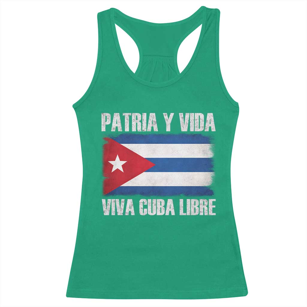 Patria y Vida Cuba Libre Racerback Tank Top Freedom Patriotic Cuban Flag TS11 Irish Green Print Your Wear