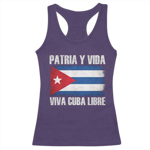 Patria y Vida Cuba Libre Racerback Tank Top Freedom Patriotic Cuban Flag TS11 Purple Print Your Wear