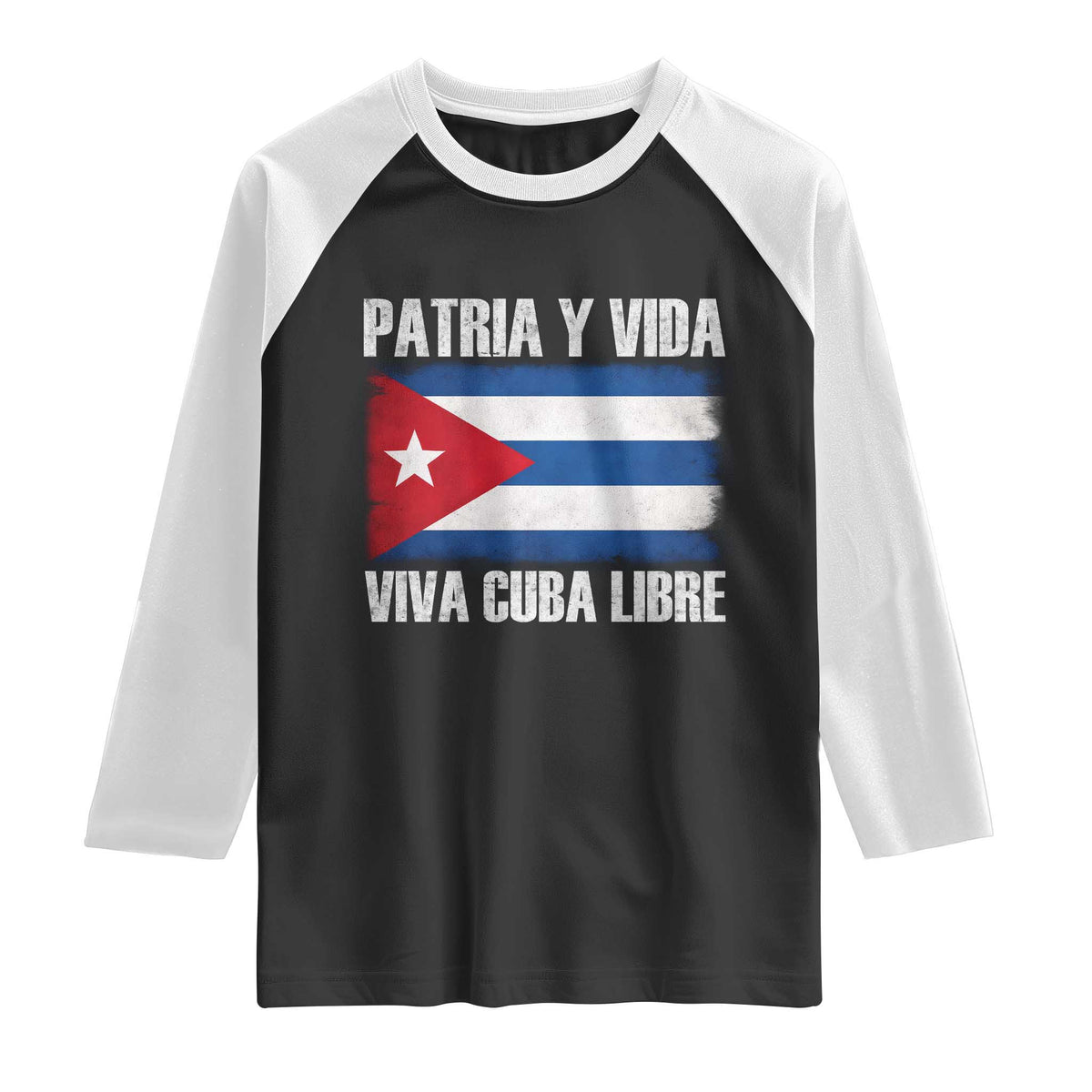 Patria y Vida Cuba Libre Raglan Shirt Freedom Patriotic Cuban Flag TS11 Black White Print Your Wear