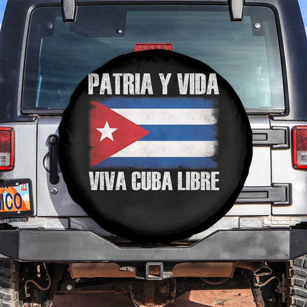 Patria y Vida Cuba Libre Spare Tire Cover Freedom Patriotic Cuban Flag TS11 No hole Black Print Your Wear