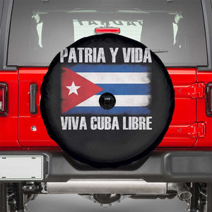Patria y Vida Cuba Libre Spare Tire Cover Freedom Patriotic Cuban Flag TS11 Black Print Your Wear