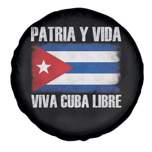 Patria y Vida Cuba Libre Spare Tire Cover Freedom Patriotic Cuban Flag TS11 Print Your Wear