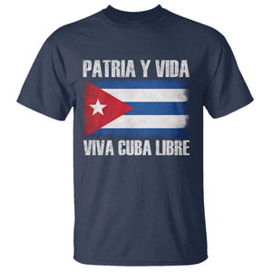 Patria y Vida Cuba Libre T Shirt Freedom Patriotic Cuban Flag TS11 Navy Print Your Wear