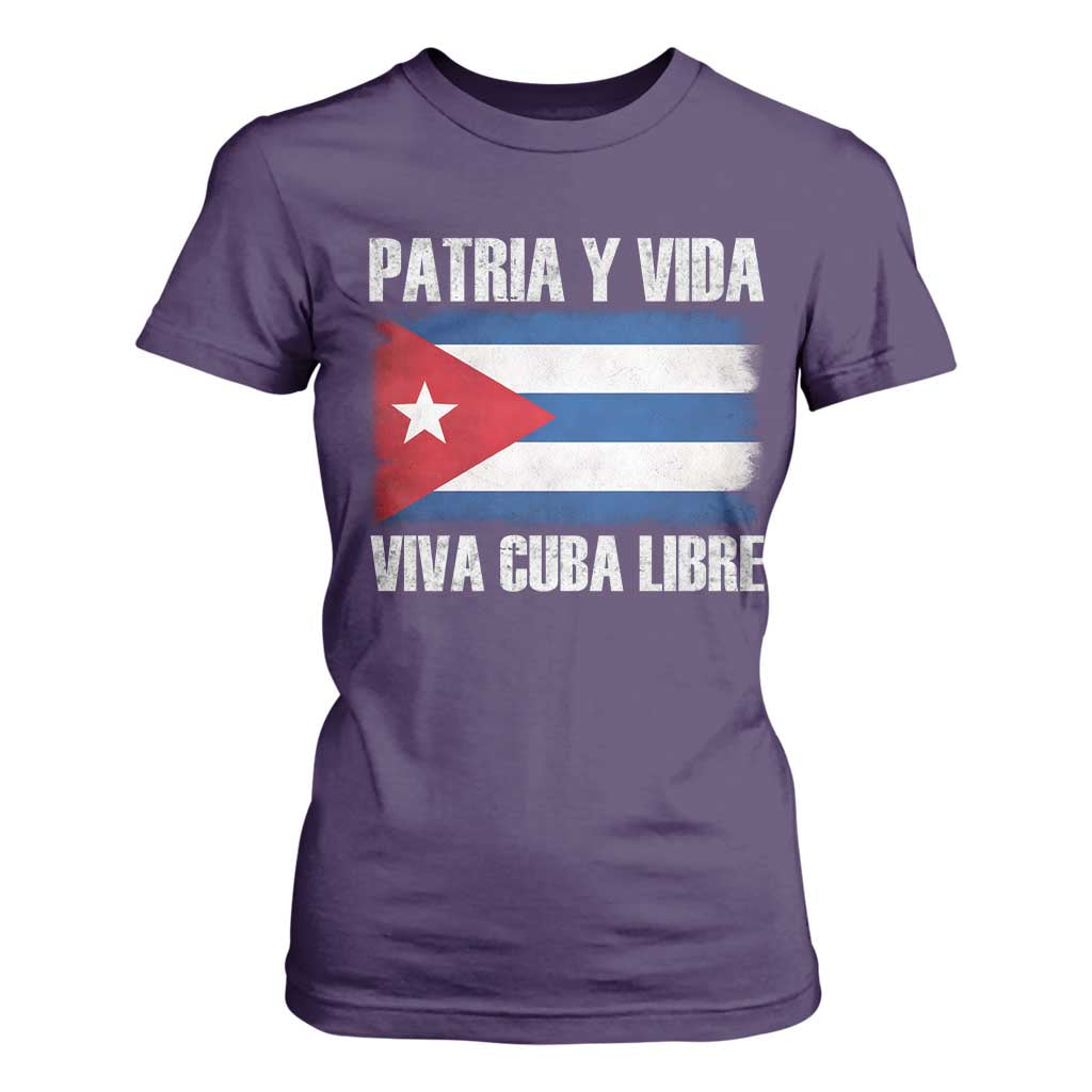 Patria y Vida Cuba Libre T Shirt For Women Freedom Patriotic Cuban Flag TS11 Purple Print Your Wear