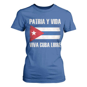 Patria y Vida Cuba Libre T Shirt For Women Freedom Patriotic Cuban Flag TS11 Royal Blue Print Your Wear