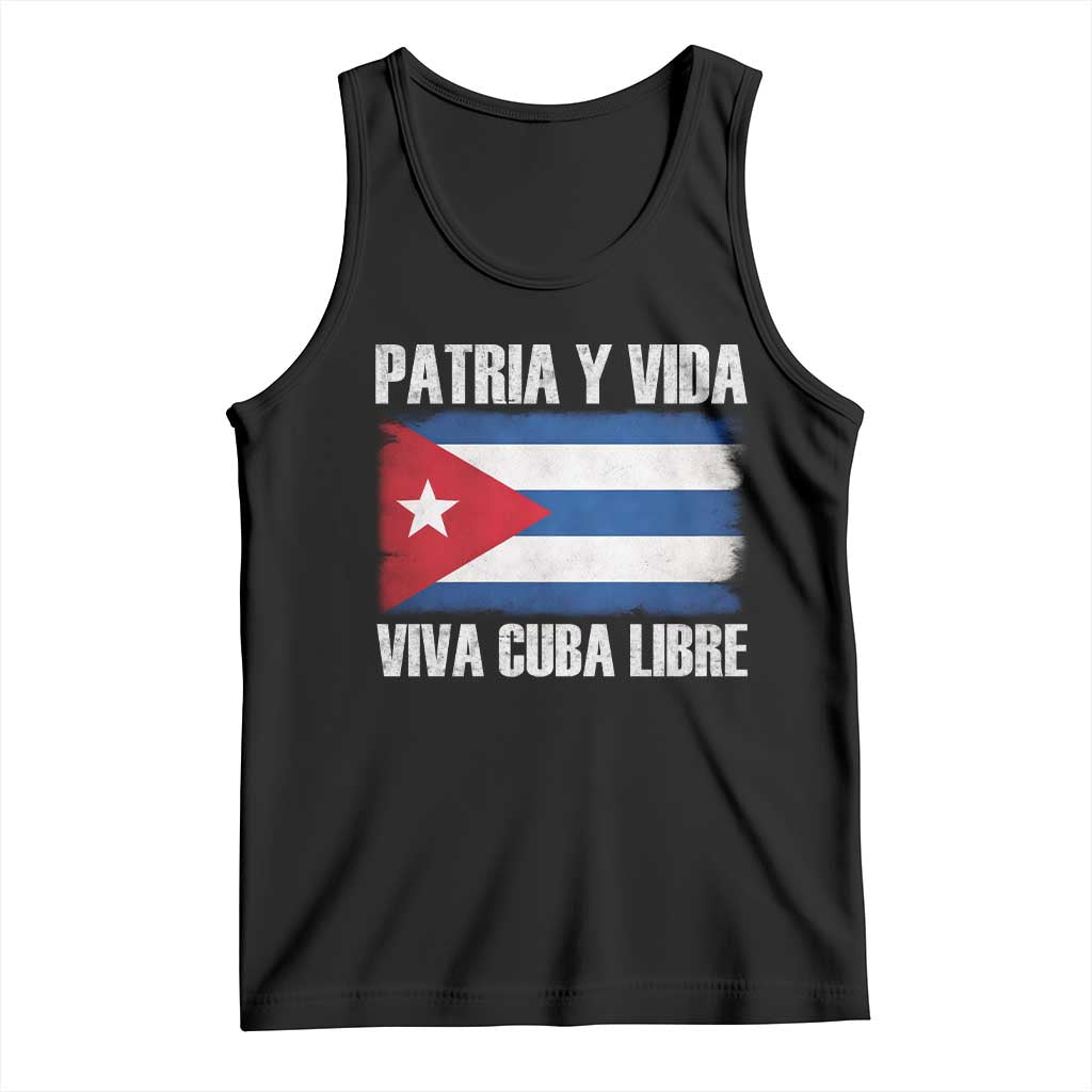 Patria y Vida Cuba Libre Tank Top Freedom Patriotic Cuban Flag TS11 Black Print Your Wear
