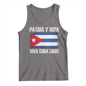 Patria y Vida Cuba Libre Tank Top Freedom Patriotic Cuban Flag TS11 Deep Heather Print Your Wear