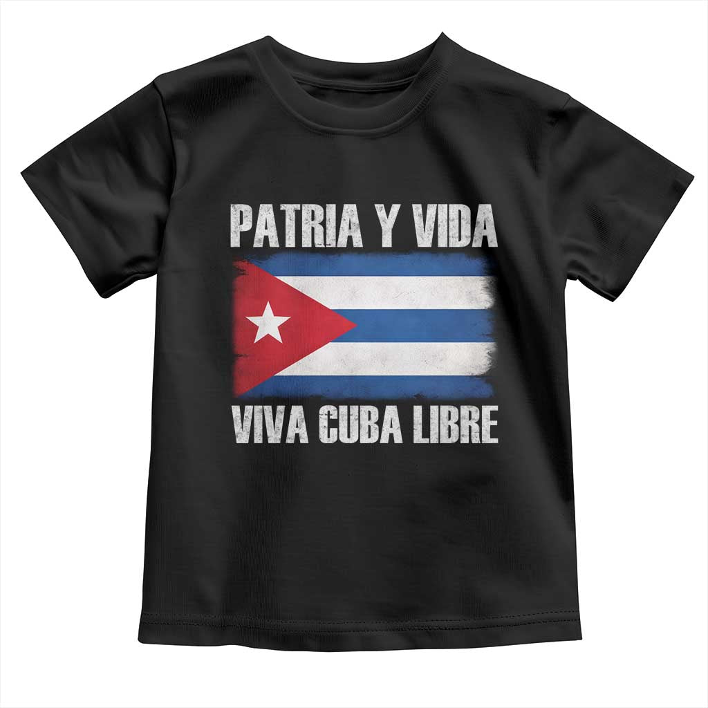 Patria y Vida Cuba Libre Toddler T Shirt Freedom Patriotic Cuban Flag TS11 Black Print Your Wear
