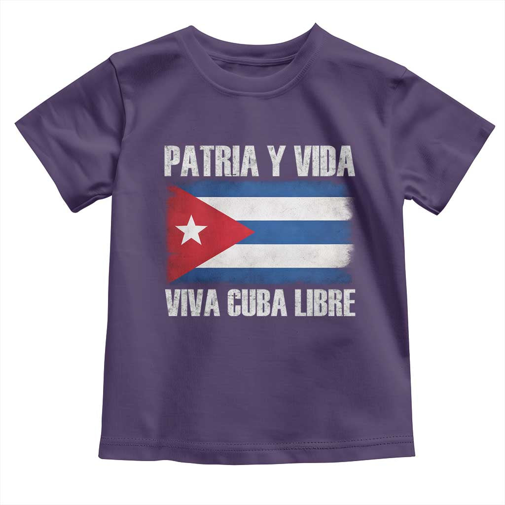Patria y Vida Cuba Libre Toddler T Shirt Freedom Patriotic Cuban Flag TS11 Purple Print Your Wear