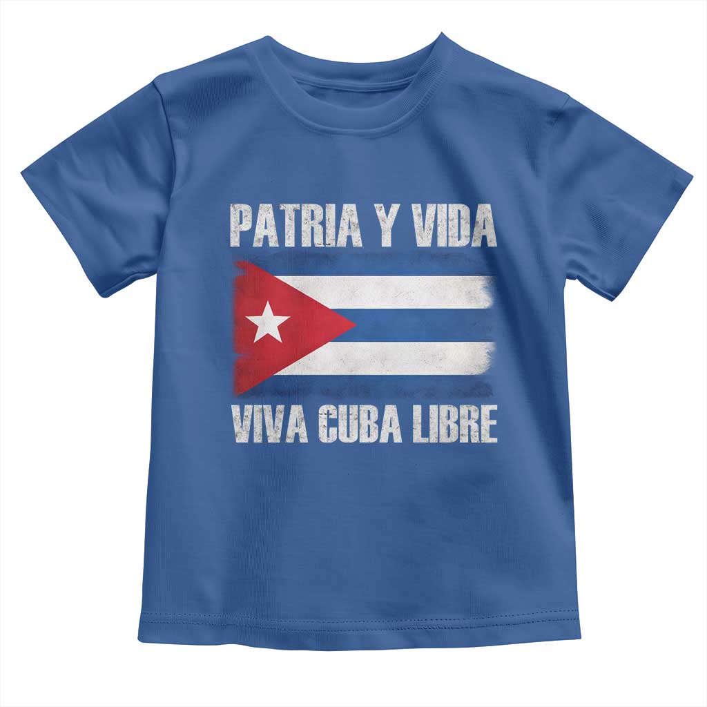 Patria y Vida Cuba Libre Toddler T Shirt Freedom Patriotic Cuban Flag TS11 Royal Blue Print Your Wear