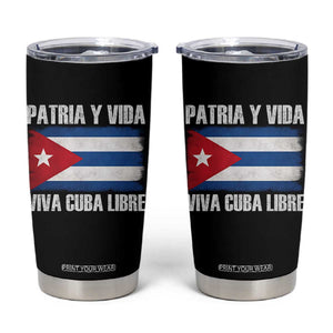 Patria y Vida Cuba Libre Tumbler Cup Freedom Patriotic Cuban Flag TS11 Black Print Your Wear