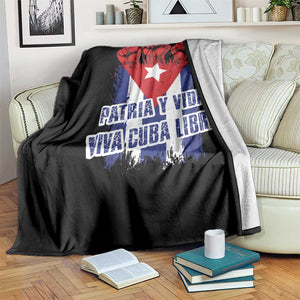 Patria y Vida Cuba Libre Throw Blanket Cuba Flag Fist Freedom Movement TS11 Print Your Wear