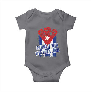 Patria y Vida Cuba Libre Baby Onesie Cuba Flag Fist Freedom Movement TS11 Charcoal Print Your Wear