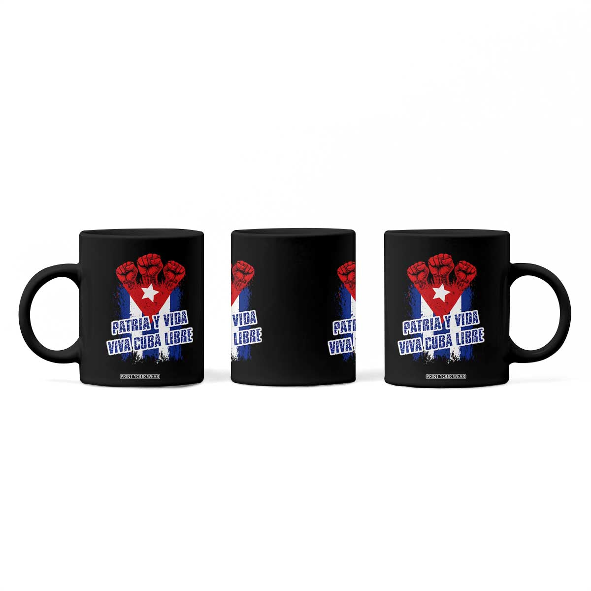 Patria y Vida Cuba Libre Coffee Mug Cuba Flag Fist Freedom Movement TS11 Print Your Wear