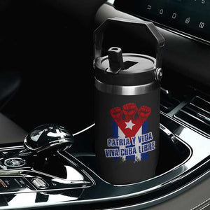 Patria y Vida Cuba Libre Flip Straw Tumbler Cuba Flag Fist Freedom Movement TS11 Print Your Wear