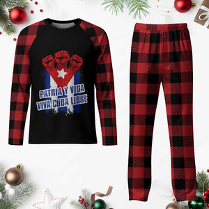 Patria y Vida Cuba Libre Plaid Pajama Set Cuba Flag Fist Freedom Movement TS11 Buffalo Plaid Print Your Wear