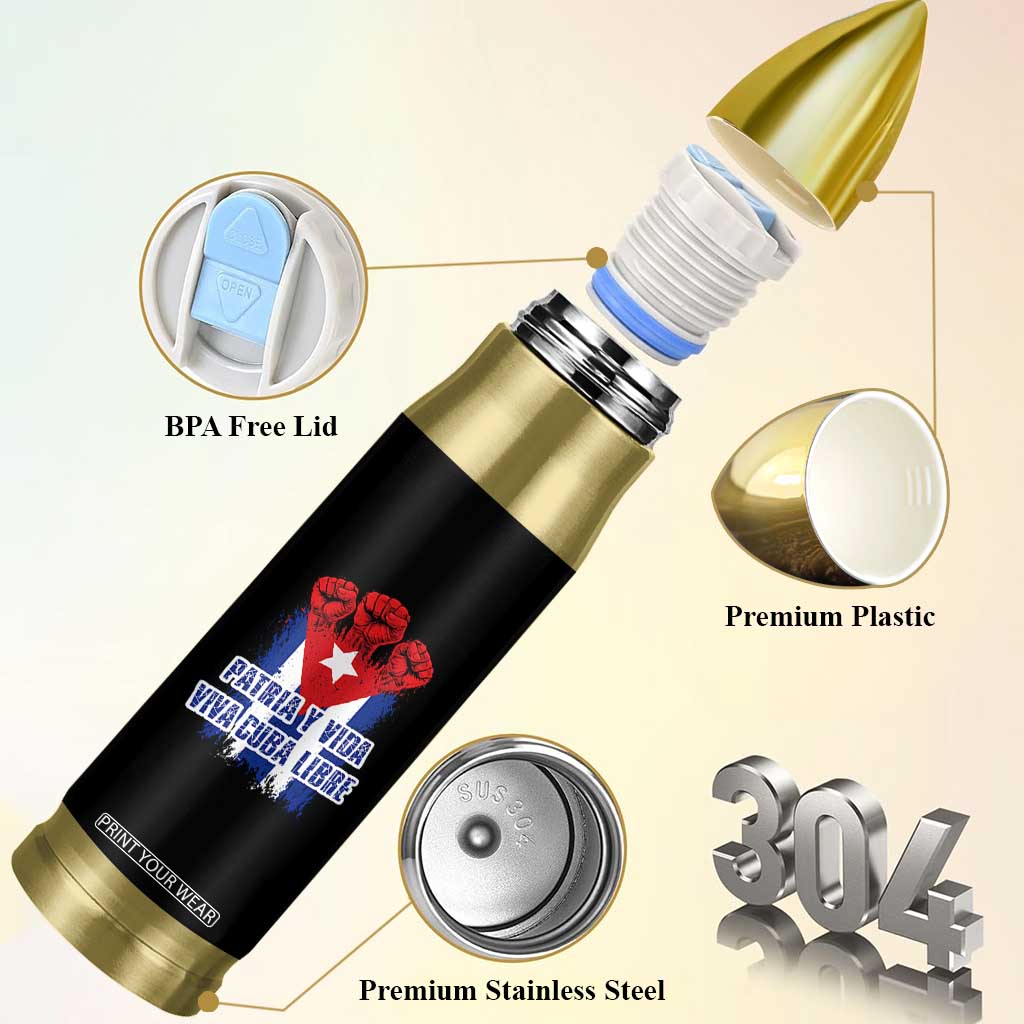 Patria y Vida Cuba Libre Bullet Tumbler Cuba Flag Fist Freedom Movement TS11 Print Your Wear