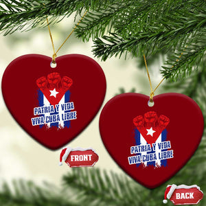 Patria y Vida Cuba Libre Ceramic Ornament Cuba Flag Fist Freedom Movement TS11 Print Your Wear