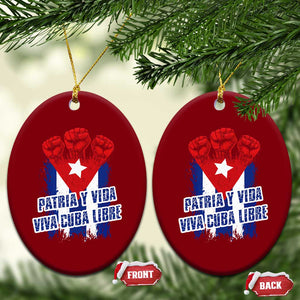 Patria y Vida Cuba Libre Ceramic Ornament Cuba Flag Fist Freedom Movement TS11 Print Your Wear