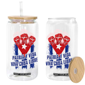 Patria y Vida Cuba Libre Glass Can Cuba Flag Fist Freedom Movement TS11 Print Your Wear