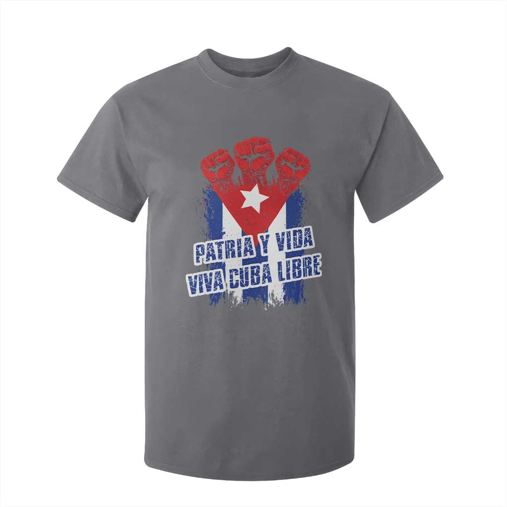 Patria y Vida Cuba Libre T Shirt For Kid Cuba Flag Fist Freedom Movement TS11 Charcoal Print Your Wear