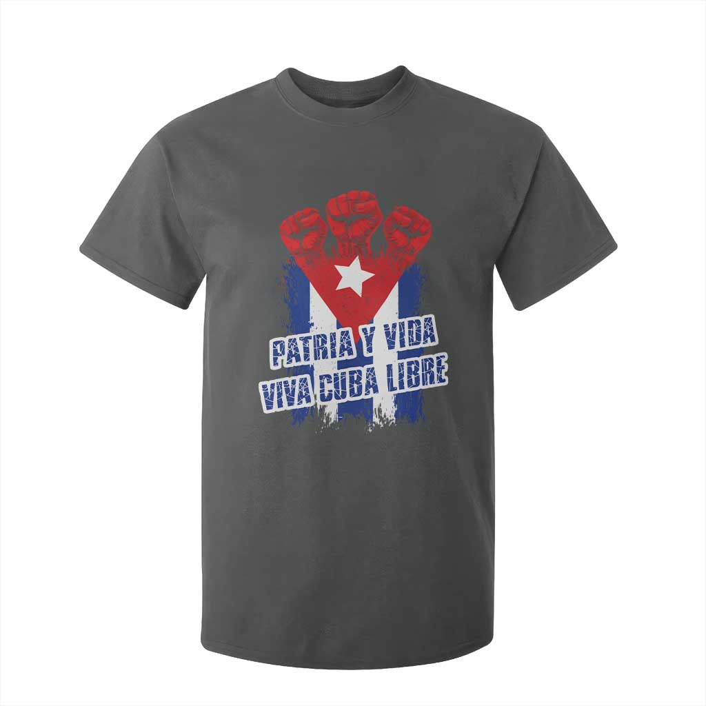 Patria y Vida Cuba Libre T Shirt For Kid Cuba Flag Fist Freedom Movement TS11 Dark Heather Print Your Wear