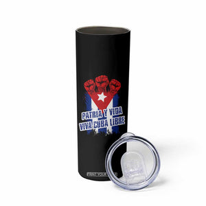 Patria y Vida Cuba Libre Skinny Tumbler Cuba Flag Fist Freedom Movement TS11 Print Your Wear