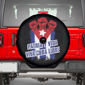 Patria y Vida Cuba Libre Spare Tire Cover Cuba Flag Fist Freedom Movement TS11 Black Print Your Wear