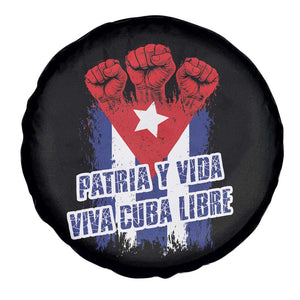Patria y Vida Cuba Libre Spare Tire Cover Cuba Flag Fist Freedom Movement TS11 Print Your Wear