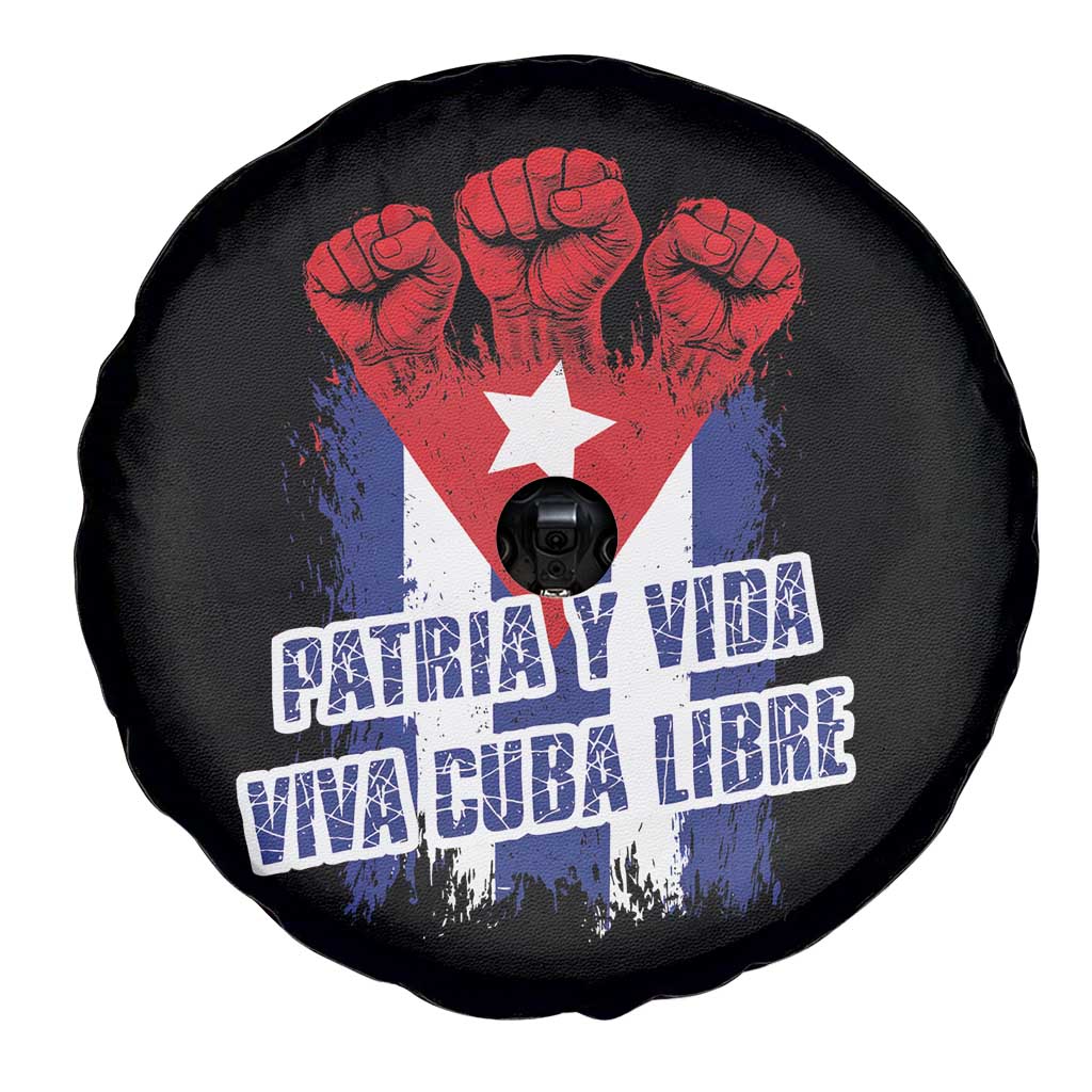 Patria y Vida Cuba Libre Spare Tire Cover Cuba Flag Fist Freedom Movement TS11 Print Your Wear