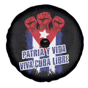 Patria y Vida Cuba Libre Spare Tire Cover Cuba Flag Fist Freedom Movement TS11 Print Your Wear