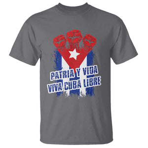 Patria y Vida Cuba Libre T Shirt Cuba Flag Fist Freedom Movement TS11 Charcoal Print Your Wear