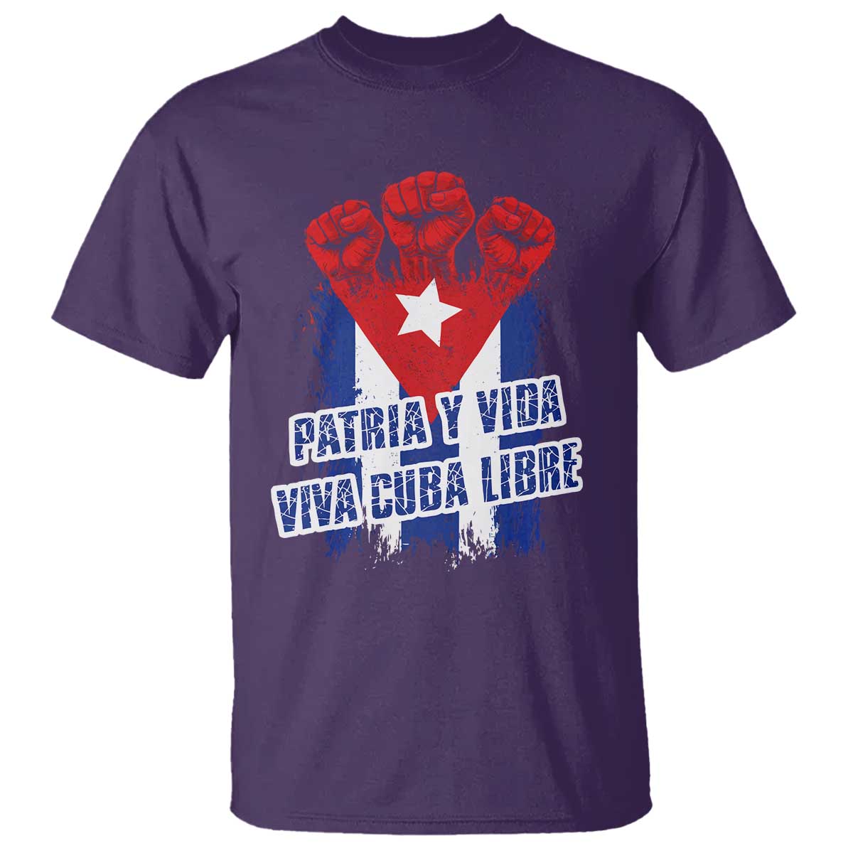 Patria y Vida Cuba Libre T Shirt Cuba Flag Fist Freedom Movement TS11 Purple Print Your Wear