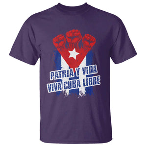 Patria y Vida Cuba Libre T Shirt Cuba Flag Fist Freedom Movement TS11 Purple Print Your Wear